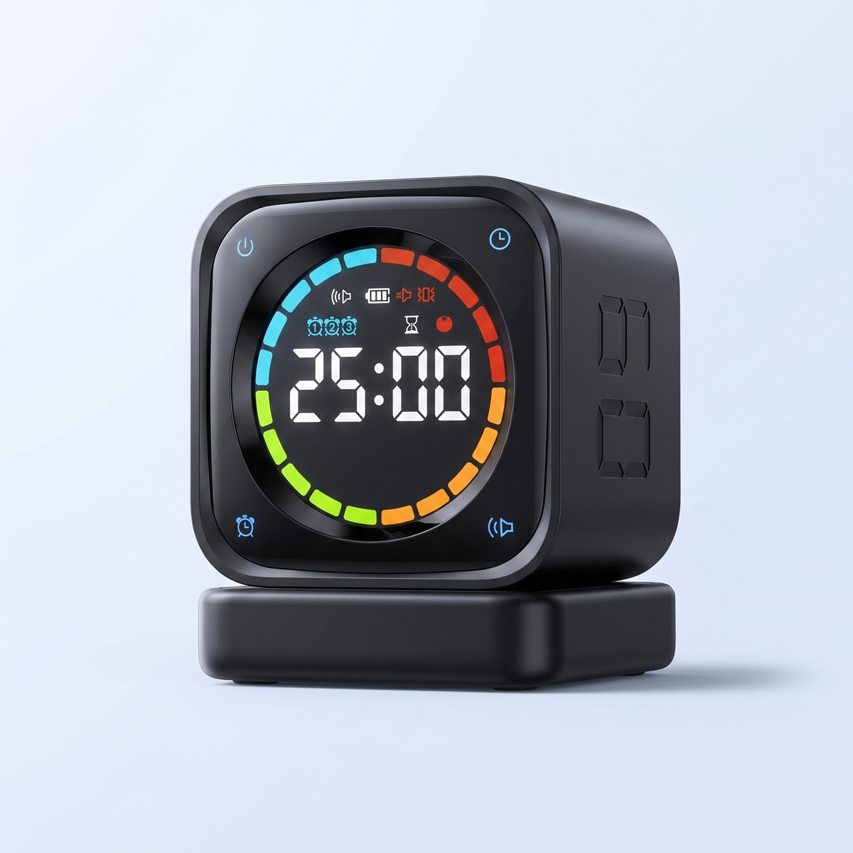 Cubo de Foco Promo — ângulo mostrando o lado 60 MIN (Preto)