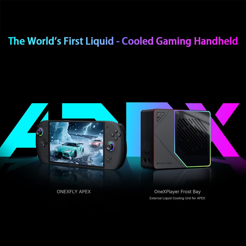 WEELIAO OneXFly Apex Portable Handheld Gaming PC with AMD Ryzen AI Max+ 395 CPU, AMD Radeon 8060S GPU, 8-inch 120Hz Display, Liquid Cooling for AAA PC Games, Windows 11 Handheld (48G+1TB)