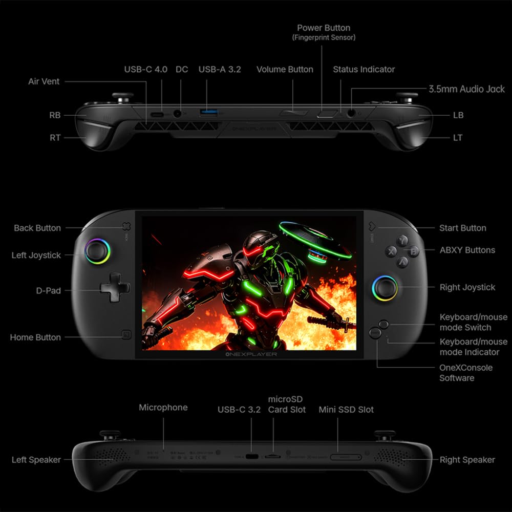 WEELIAO OneXFly Apex Portable Handheld Gaming PC with AMD Ryzen AI Max+ 395 CPU, AMD Radeon 8060S GPU, 8-inch 120Hz Display, Liquid Cooling for AAA PC Games, Windows 11 Handheld (48G+1TB)