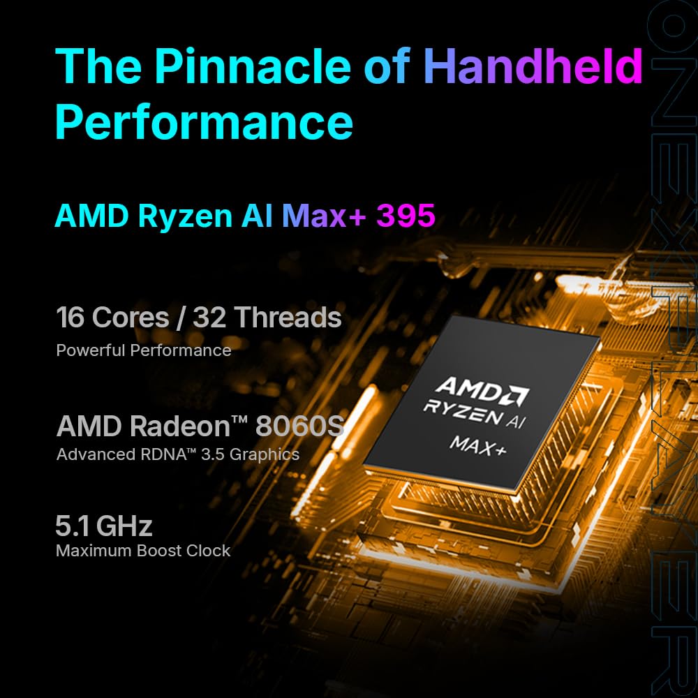 WEELIAO OneXFly Apex Portable Handheld Gaming PC with AMD Ryzen AI Max+ 395 CPU, AMD Radeon 8060S GPU, 8-inch 120Hz Display, Liquid Cooling for AAA PC Games, Windows 11 Handheld (48G+1TB)