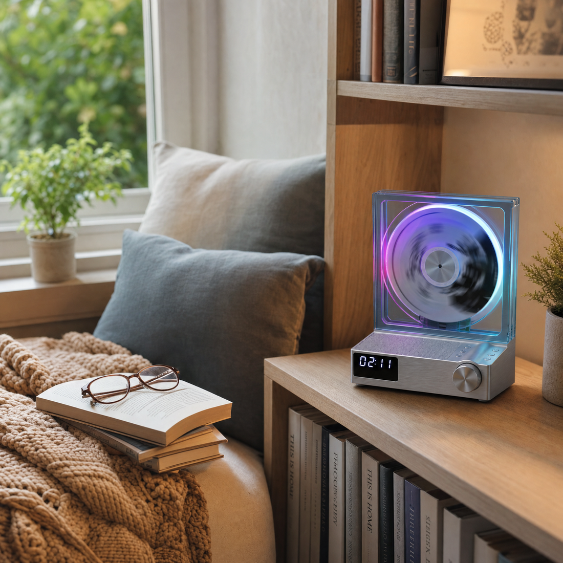 CD Player em cantinho de leitura